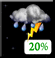 Tonight: A slight chance of showers and thunderstorms between 7pm and 10pm. Mostly cloudy, with a low around 50. Northwest wind 9 to 14 mph. Chance of precipitation is 20%. Tonight: Slight Chance Showers And Thunderstorms then Mostly Cloudy